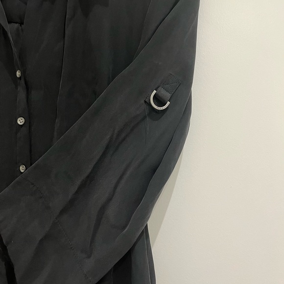 Grey Silk Shirt Dress - Picture 4 of 5